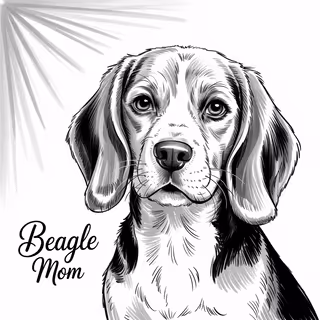 Minimalist Beagle Dog Illustration