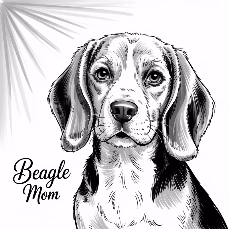 Minimalist Beagle Dog Illustration