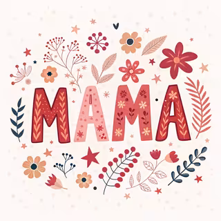 Boho Floral MAMA Vector Art