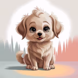 Animated Baby Golden Retriever Art