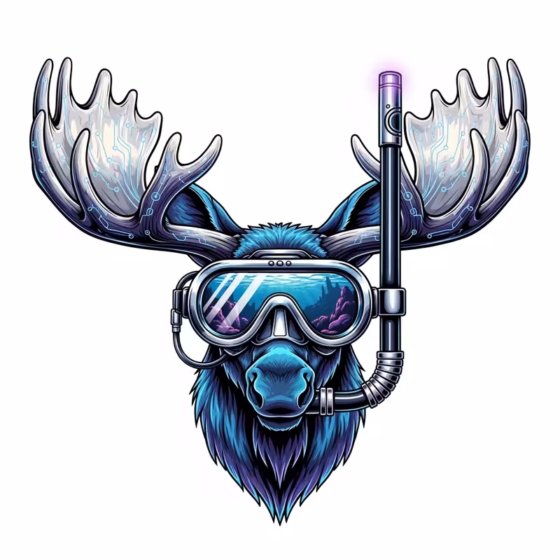 Hyper Realistic Moose Logo Vector