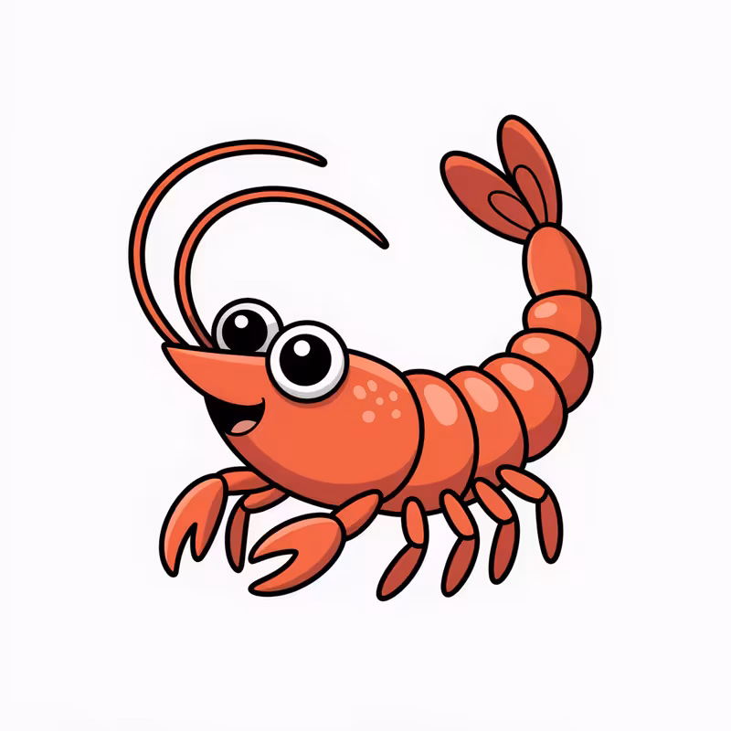 Cute Animated Nursery Art Shrimp