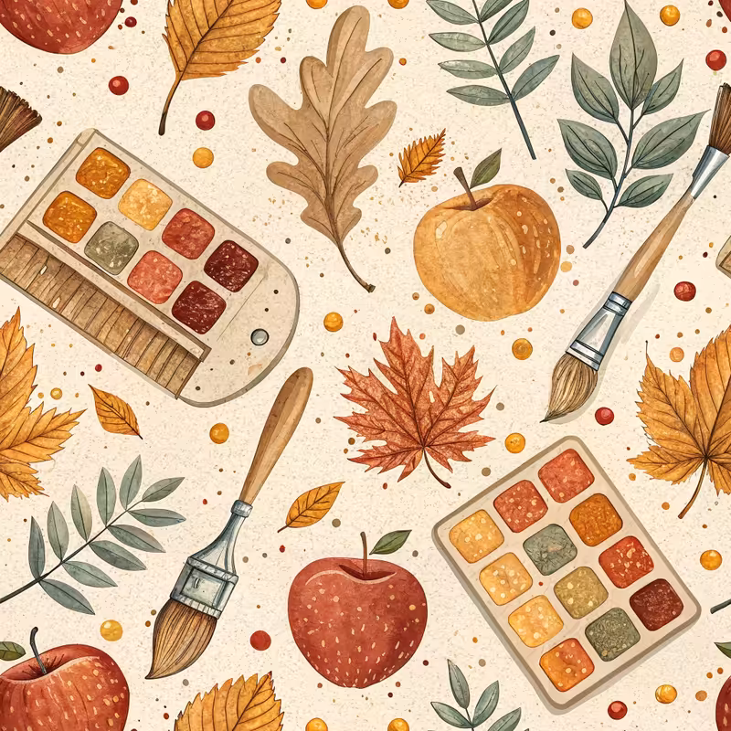 Autumn Paintbrushes Pattern