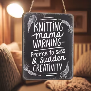 Knitting Mama Chalkboard Design