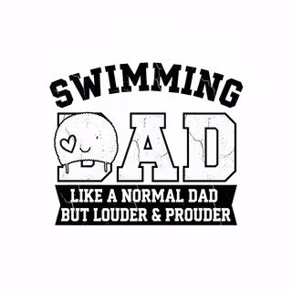 Distressed Swimming Dad T-Shirt Design