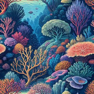 Ultra-Dense Neon Coral Reef Pattern