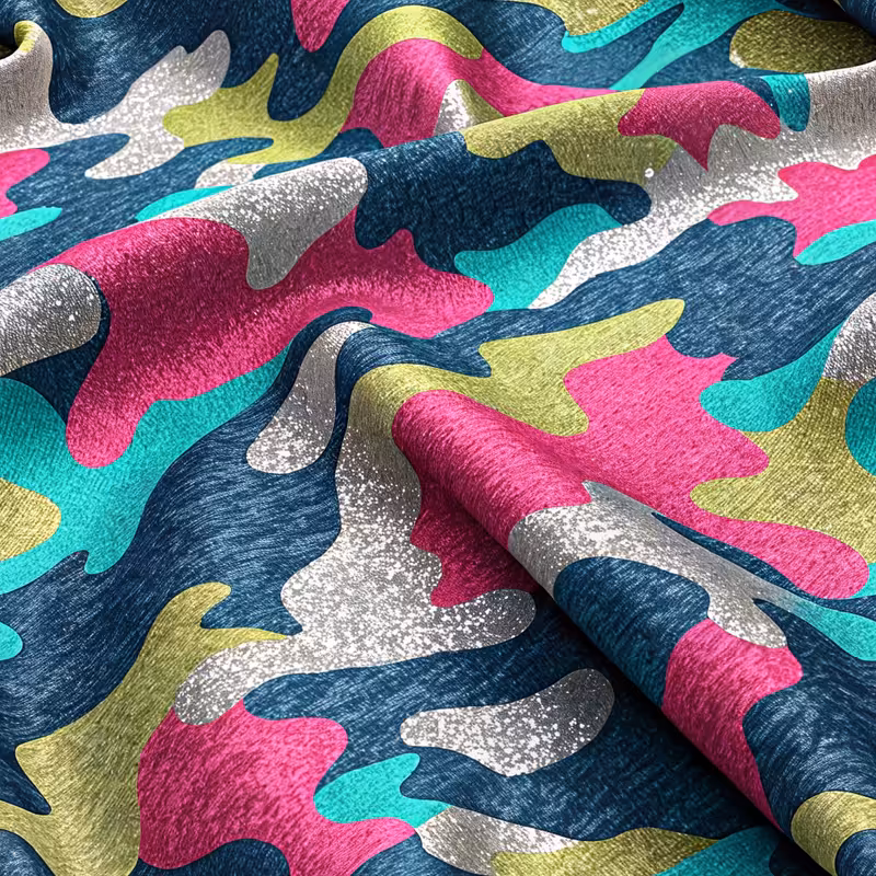 Neon Blue and Pink Camouflage Pattern