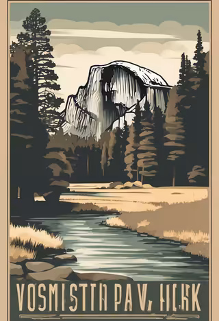 Vintage Yosemite National Park Poster