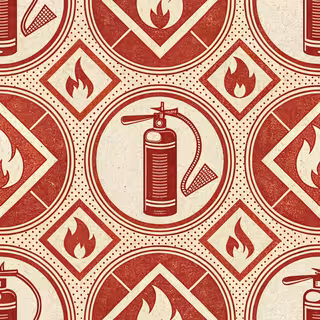 Retro Fire Extinguisher Label Design