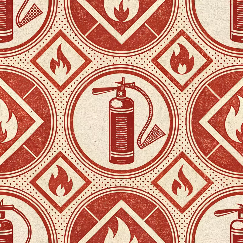 Retro Fire Extinguisher Label Design