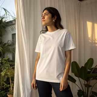 White Gildan 5000 T-Shirt Mockup