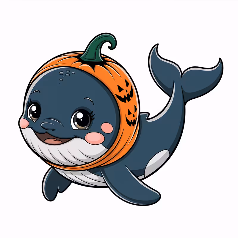 Cute Baby Whale in Halloween Costume