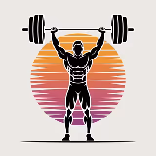 Male Weightlifting Barbell Graphic