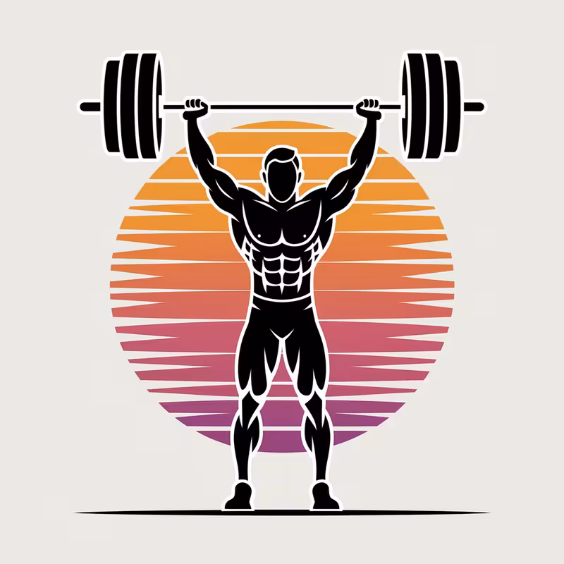 Male Weightlifting Barbell Graphic