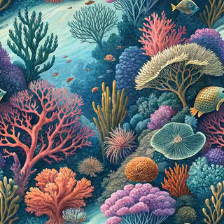 Ultra-Dense Neon Coral Reef Pattern