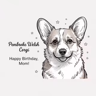 Minimalistic Pembroke Welsh Corgi Illustration