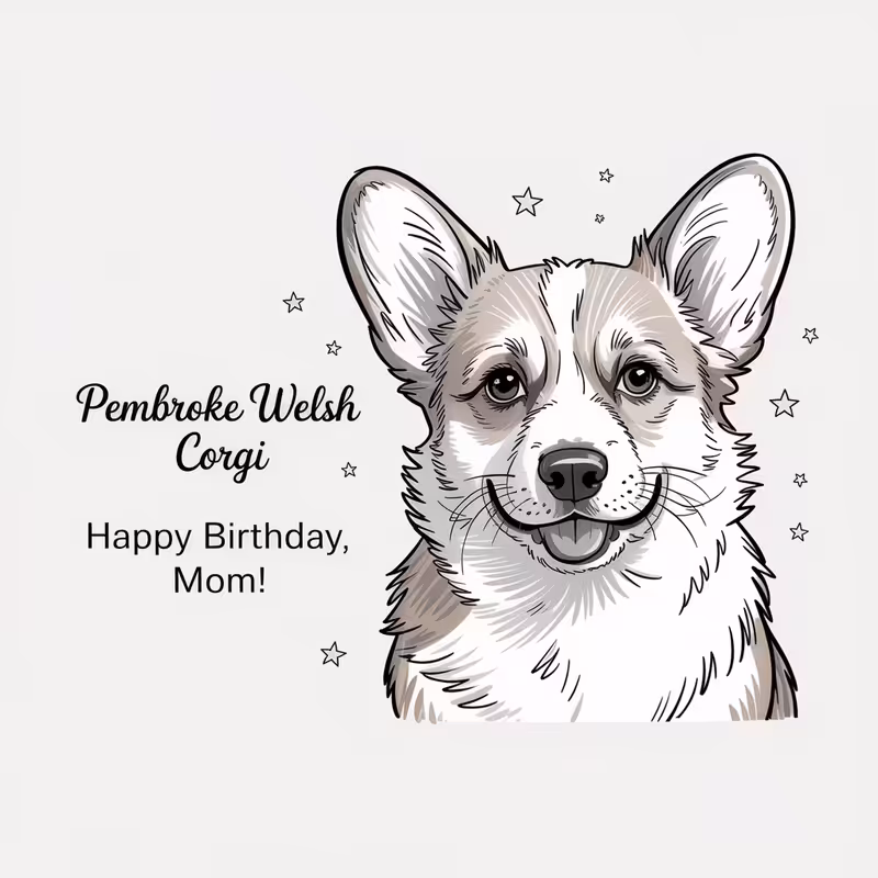 Minimalistic Pembroke Welsh Corgi Illustration