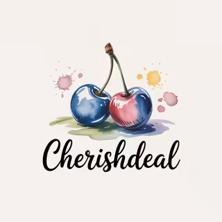 Handmade Logo with Blue Cherries