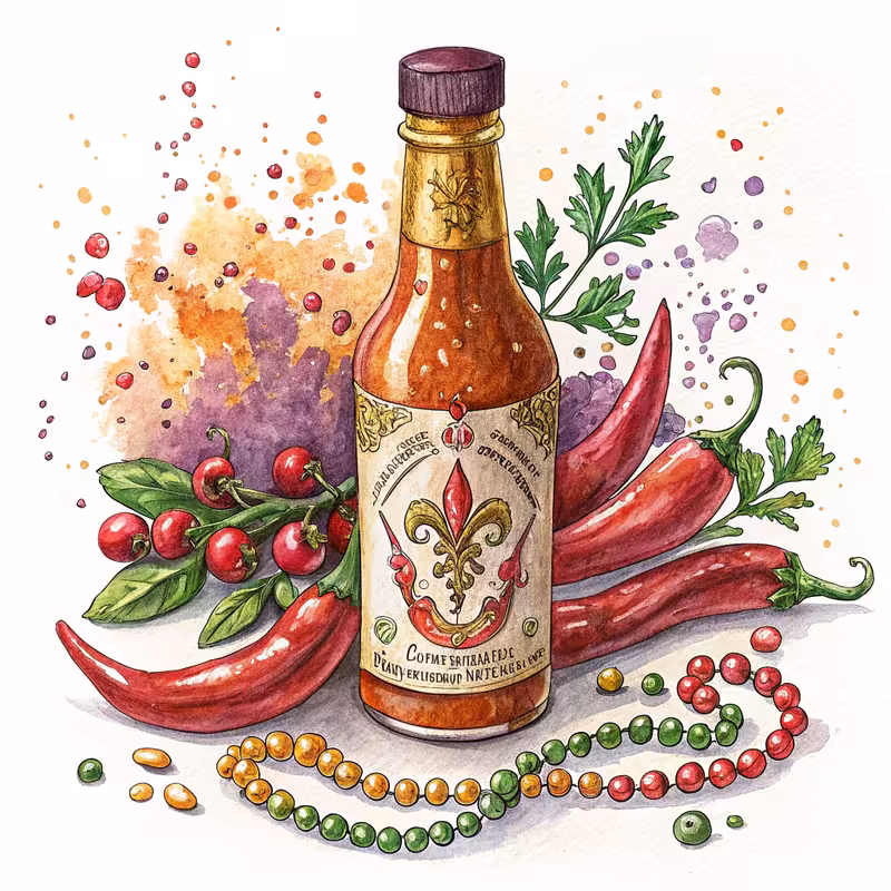 Rustic Louisiana Hot Sauce Clipart