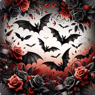 High-Contrast Halloween Bat Pattern