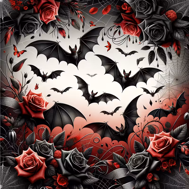 High-Contrast Halloween Bat Pattern
