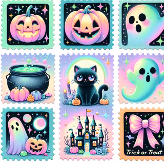 Playful 80s Retro Halloween Collage
