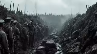 WW2 Trench Warfare Scene
