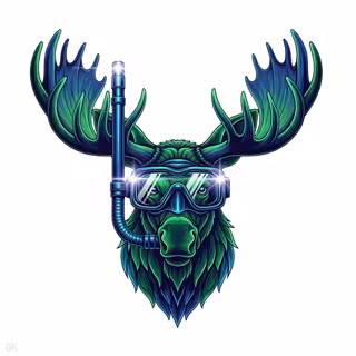 Hyper Realistic Moose Logo Vector