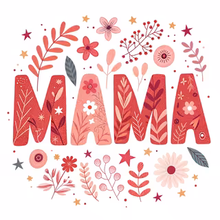 Boho Floral MAMA Vector Art