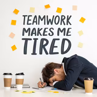 Exhausted Person with Coffee and Notes