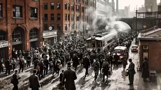 1934 Amoskeag Mill Shift Change Scene