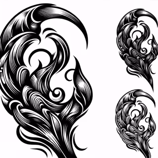 Elegant Black and White Claw Tattoo Design