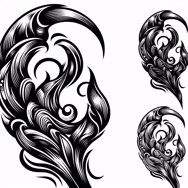 Elegant Black and White Claw Tattoo Design