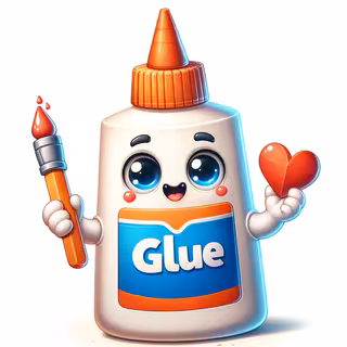 Playful Glue Bottle Clipart Illustration