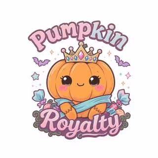 Kawaii Pumpkin Royalty Design