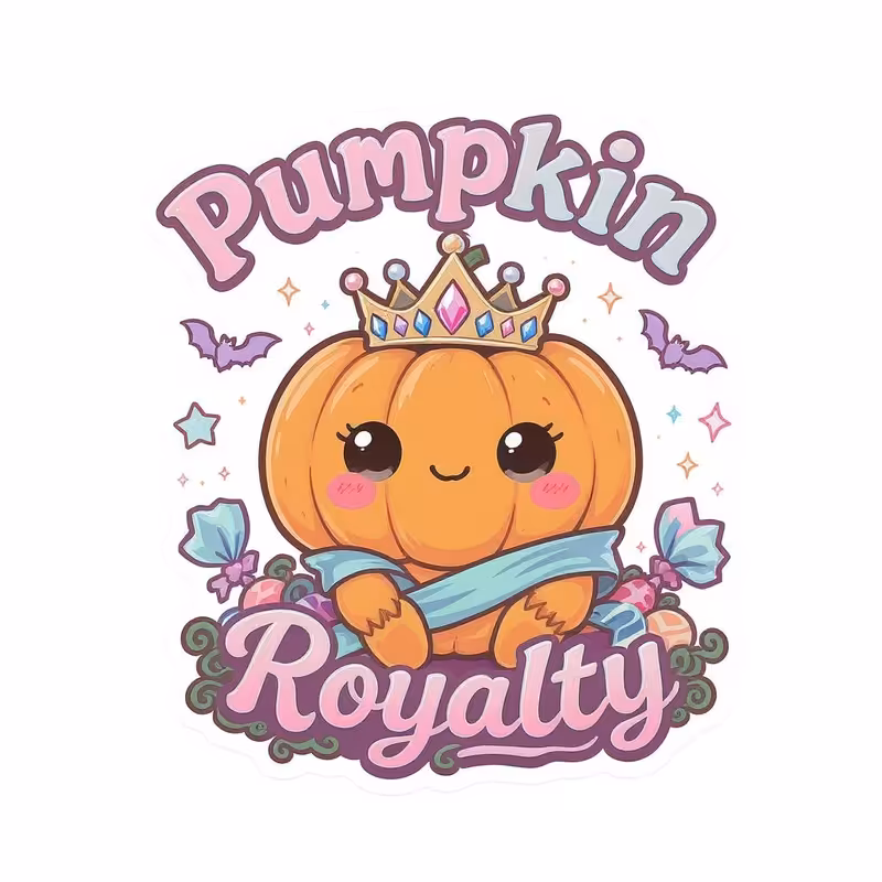 Kawaii Pumpkin Royalty Design