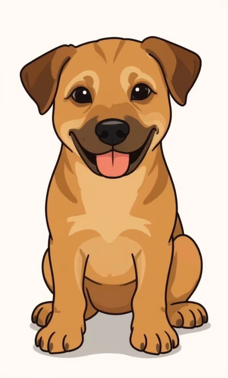 Realistic Flat Puppy Illustration