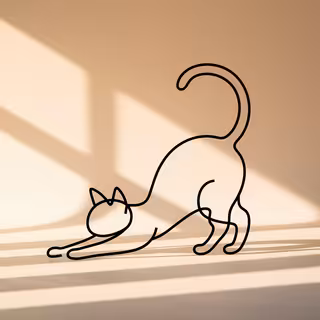 Minimalist Cat Line Drawing