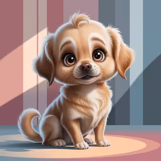 Animated Baby Golden Retriever Art