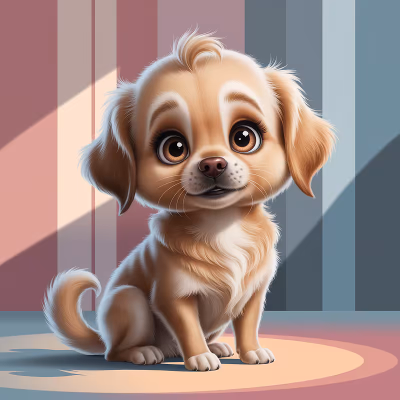 Animated Baby Golden Retriever Art