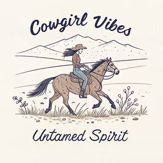 Minimalist Cowgirl Line Art