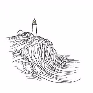Minimalist Lighthouse Line Art