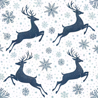 Silhouette Reindeer with Snowflakes