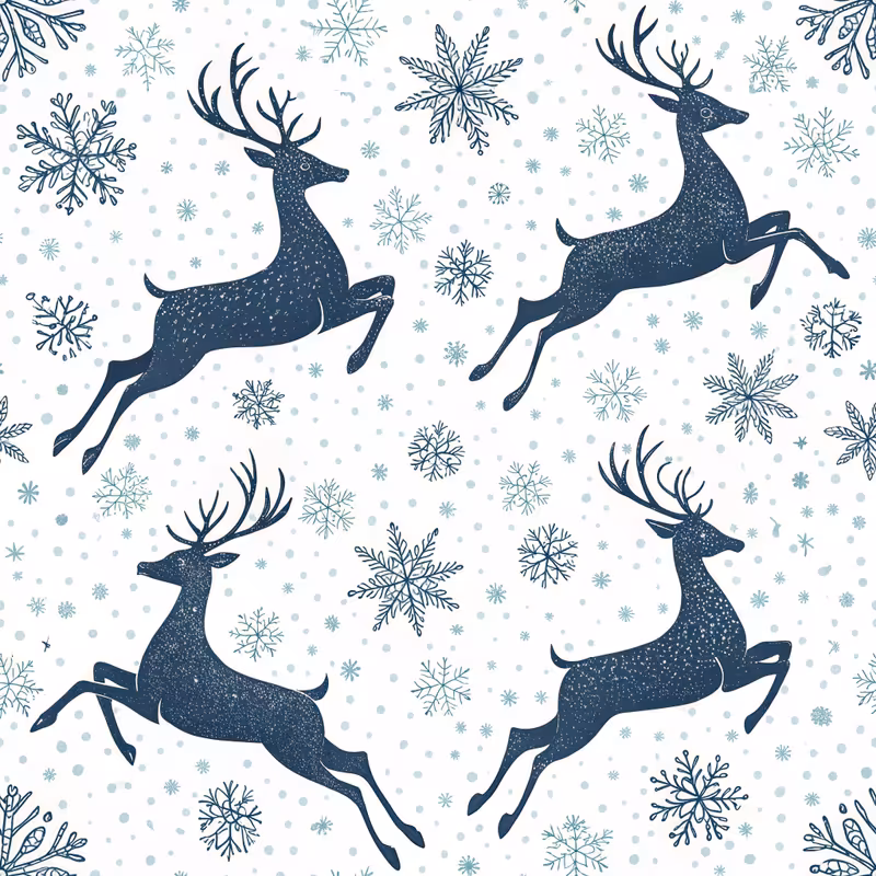 Silhouette Reindeer with Snowflakes