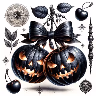 Watercolor Jack-o’-Lantern Tattoo Art