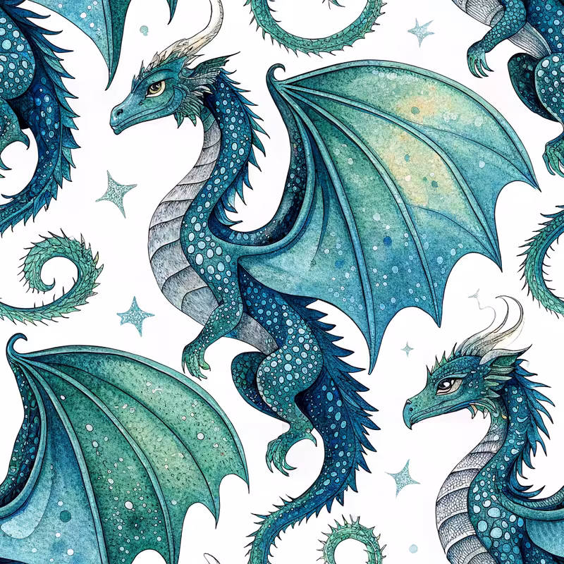 Majestic Watercolor Dragons