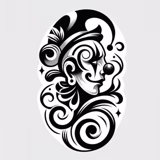 Elegant Black and White Claw Tattoo Design