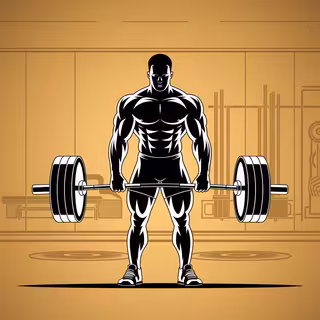 Male Weightlifting Barbell Graphic
