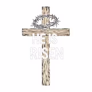 Cross with Crown of Thorns Design