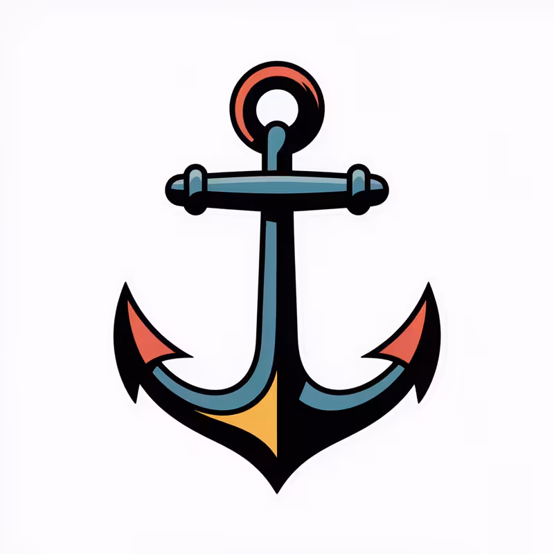 Traditional Anchor Tattoo Illustration